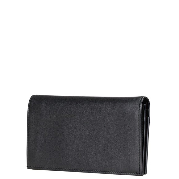 Salvatore Ferragamo Double Gancini Long Wallet Black Leather - Picture 2 of 8